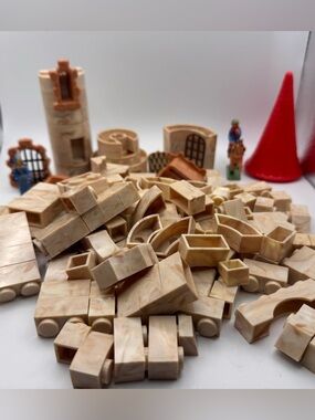 EXIN castillos XI Vintage Building Blocks. 150+ Pieces Princess Bard Torches